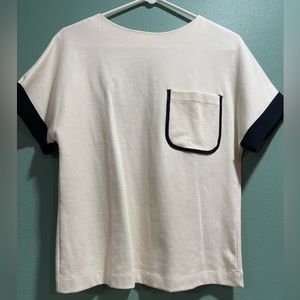 Zara blouse beige with black